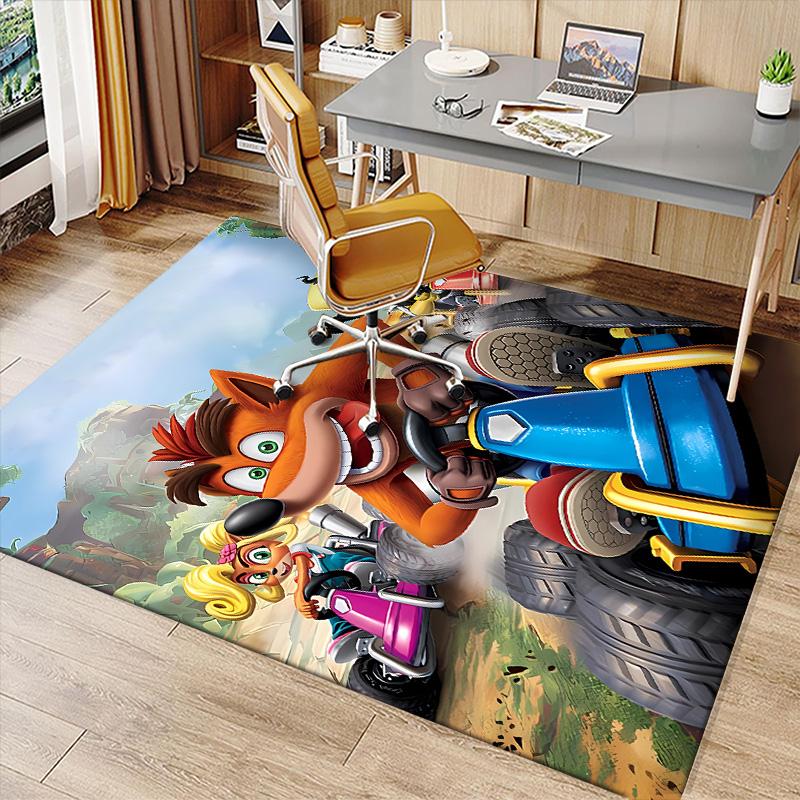 Crash Bandicoot Printed Absorbent Washable Carpet, Non-Slip Bathroom Mats, Kitchen Rugs, Yoga Mat,Living Room Entrance, Camping Picnic Rugs