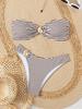 Ins Wind 1011 New European and American Sexy Bikini, Striped Flowers Small Fresh Tube Top Swimsuit Women