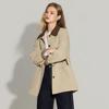 TaTu Women's Autumn/Winter Color-Block Loose Lapel Mid-Length Trench Coat