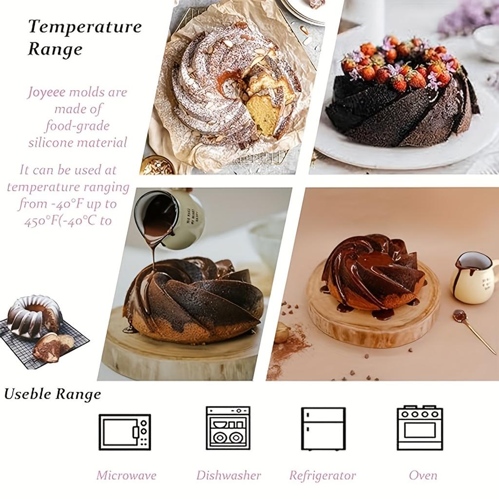 1 stück Silikon Gugelhupfform Lebensmittelqualität Antihaft-Kuchenform Zyklon-Kuchenform Silikon Chiffon-Pfanne Backform Backzubehör Küchenbedarf