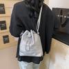 Bucket bag women's 2025 new niche design chain backpack women's fashion crossbody white backpack