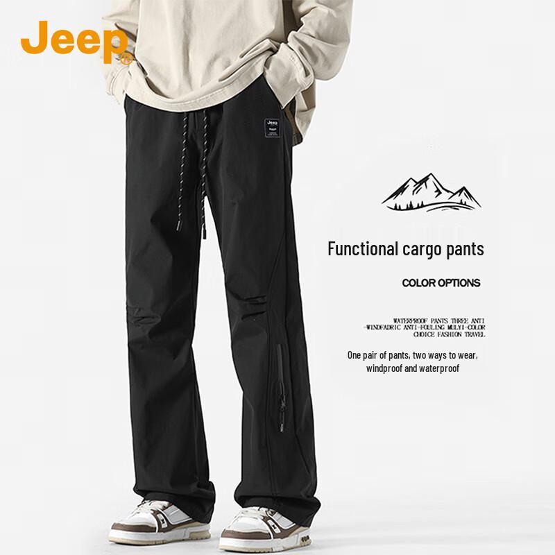 

JEEP Men s Outdoor Windproof Waterproof Straight-Leg Pants L