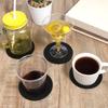 4 Pcs Silicone Coasters, Silicone Coaster for Drinks Black Anti-Slip Desk Rubber Coaster Round Thickened Silicones Coasters Simple Cup Pad for Men