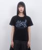 LMR Star Dot Cat Applique Short Sleeve T-Shirt Black