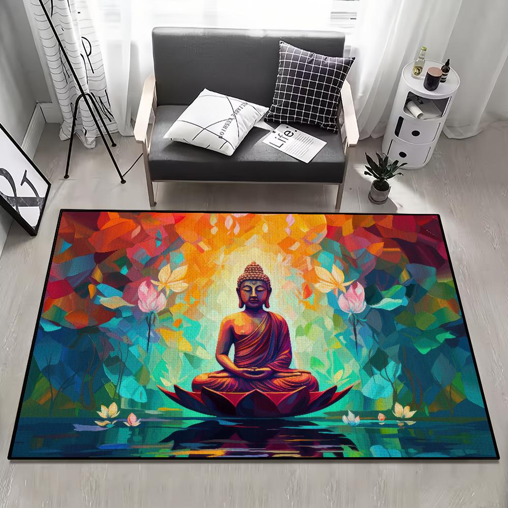 Kunst Dev Malerei Buddha Wand Türmatte Willkommen Rutschfest Boden Schlafzimmer Küche Bad Balkon Flur Teppich Heimdekoration Teppich