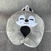 Cute Cartoon U-Shaped Travel Neck Pillow, Soft Polyester Fiber Neck Support Pillow for Nap & Flight