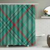 Plaid Shower Curtain Fabric Waterproof Decoration For Bathtub Modern Design Bathroom Accessories (Teal Red)