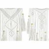 Décoration Suspendue - 25 X 1 X 93 Cm - Marron-blanc - Design Boho - Lot De 2