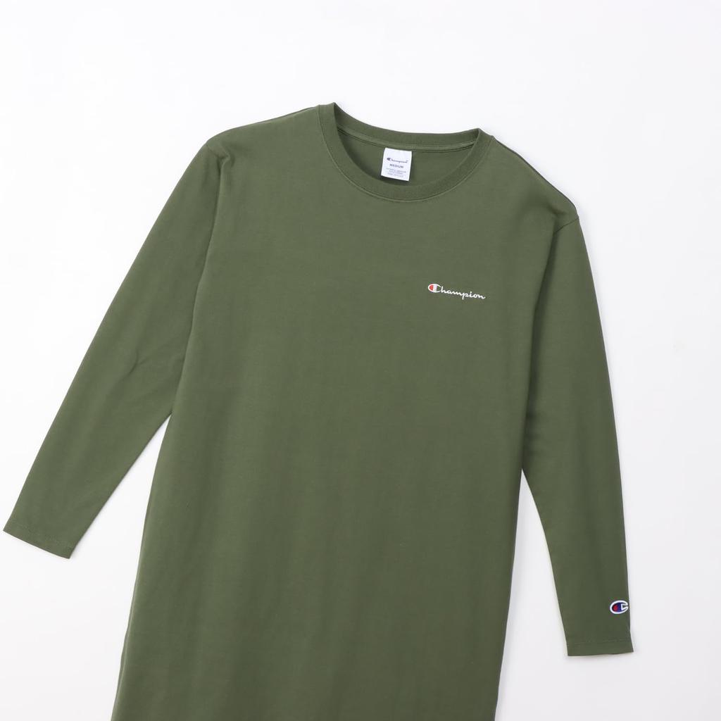 Cotton Dress with USA Script Long-sleeved, Crew-neck, 100% Logo, CW-W401-655-L