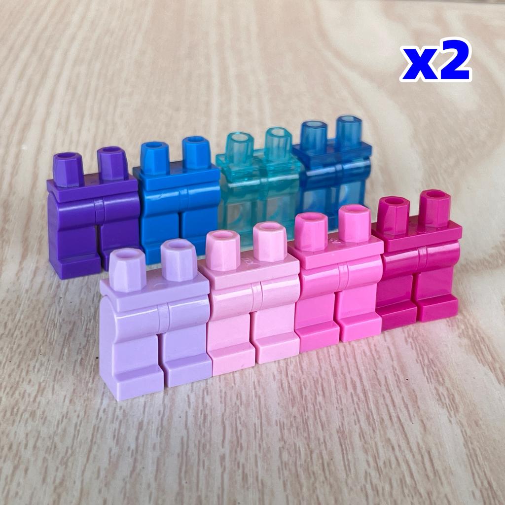 Non-Toxic Moc Bricks Brown Color Series Earth Tones Body Part Legs Combined Pants 4Cm Figure Assembles Particles Building Blocks Toys