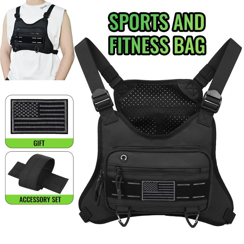 Outdoor Running Bag Cycling Jogging Hunting Vest Camping Front Chest Vest BackpackRig Sports Gym Travel Training