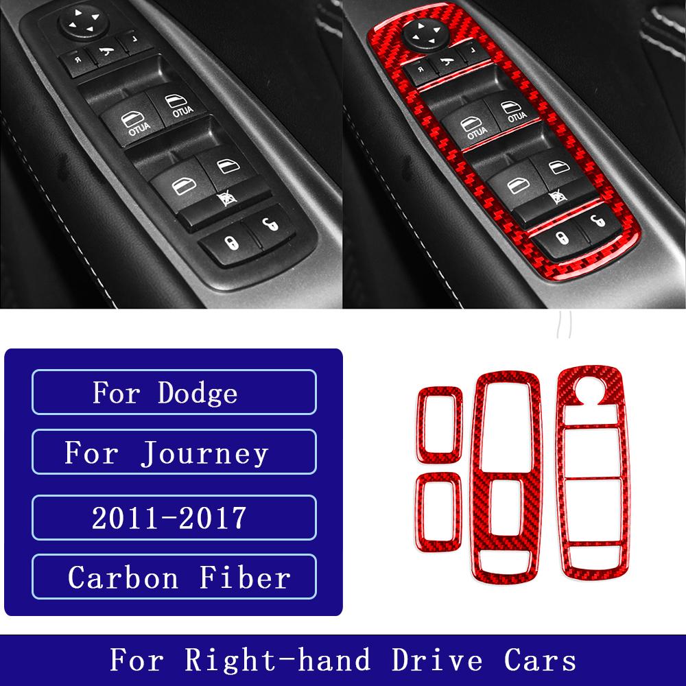 Pro Dodge Journey 2011-2017 Panel ovladače stahování oken z uhlíkových vláken Kryt ozdobné lišty Příslušenství interiéru vozu Dekorativní samolepka