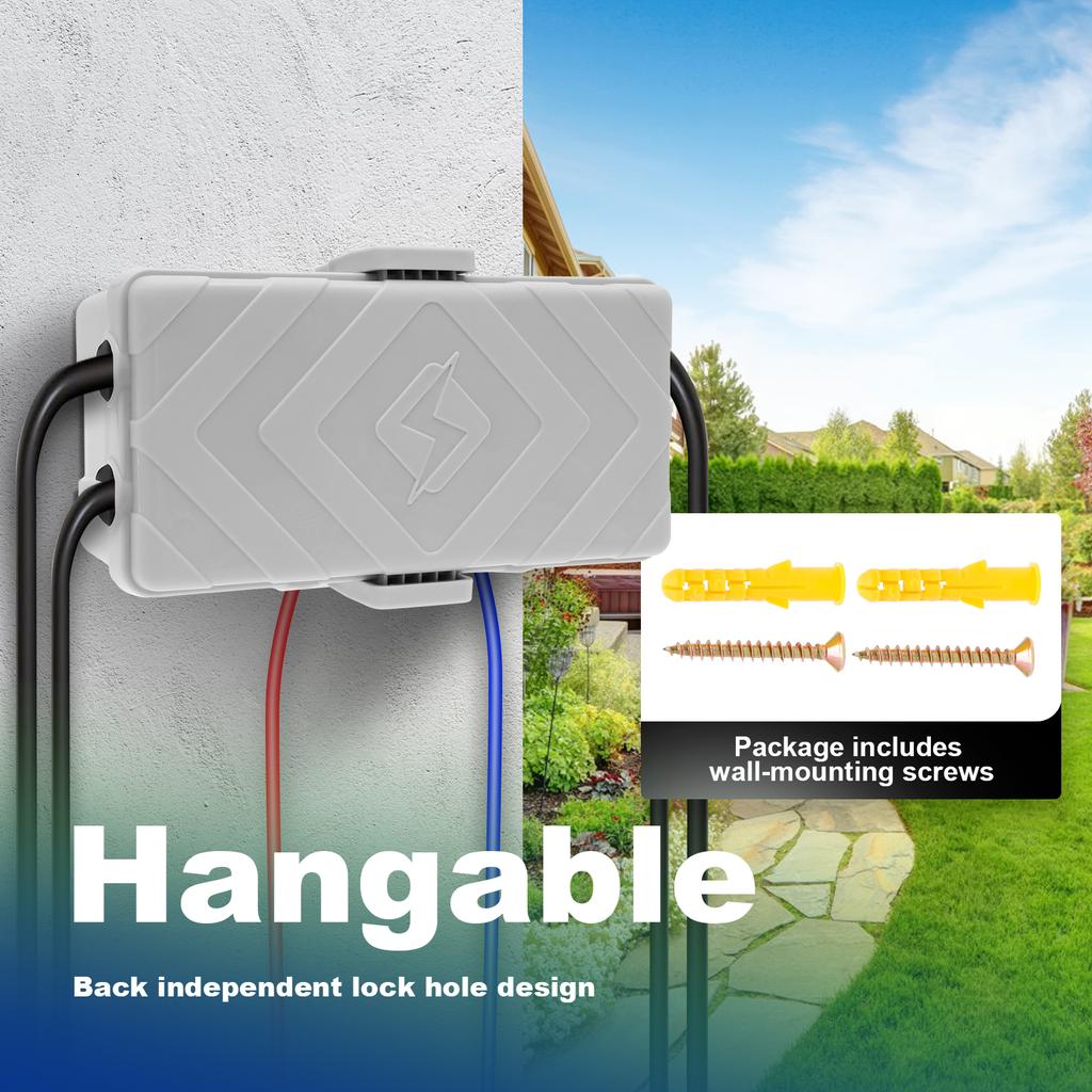 IP54 Outdoor Waterproof Electrical Connection Box 25.8x12.7x9.5cm Weatherproof Cable Box for Protecting Extension Cables, Power