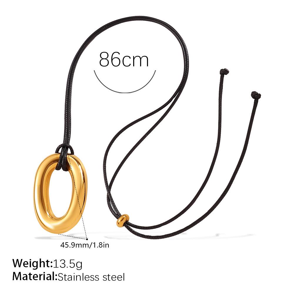 Регулируемое черное веревочное колье-подвеска: Универсальная, Стильная, Высококачественная Цепочка для Свитера