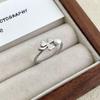 S925 Sterling Silver 18k Gold Plated Pearl Ring, Women's Cold Style Four-Leaf Clover High-End Design