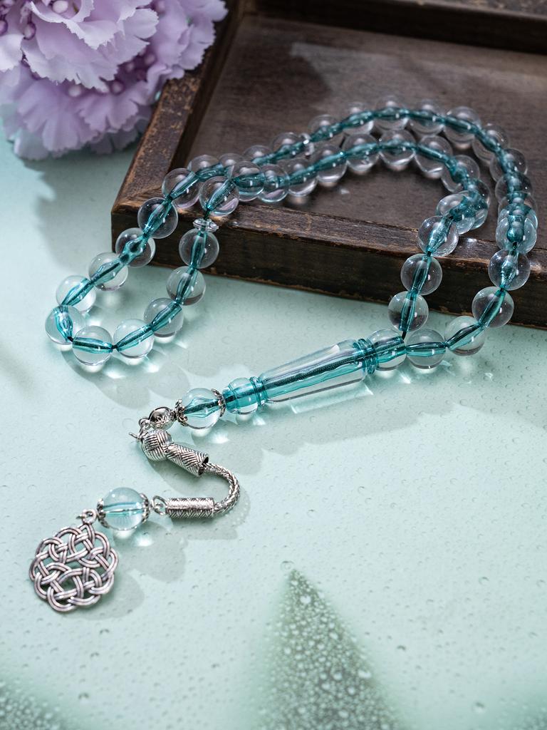 1 Stück 45er Tasbih Handgefertigtes Perlenarmband, 5 Farben optional, Mit arabischem Muster Anhänger, Muslimisches Gebet, Geschenk für Freunde