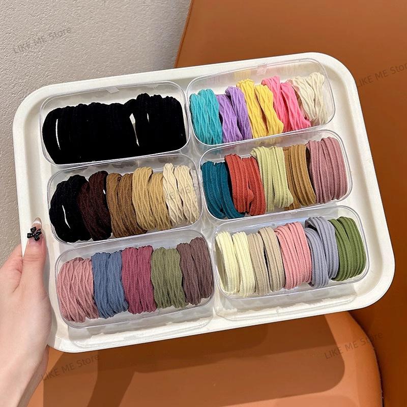 Colorful Hair Elastics Ties Band Ponytail Holders Rope Scrunchies Hoop Hairband for Woman Men Girls Thin Hairstyle Accessory