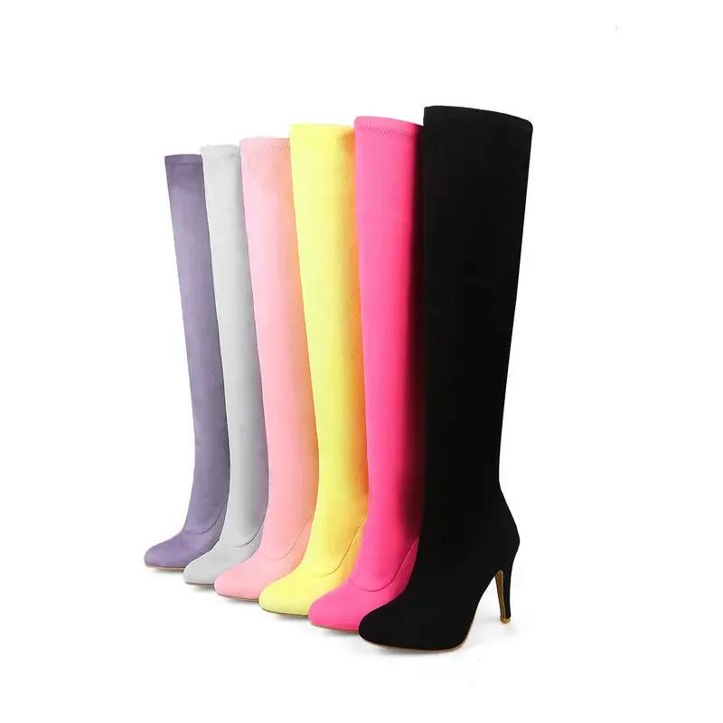 Fashion 2025 New Fashion Fall/Winter Super High Heel Stiletto Lace Up Super Long Scrub Ladies Over the Knee Boots