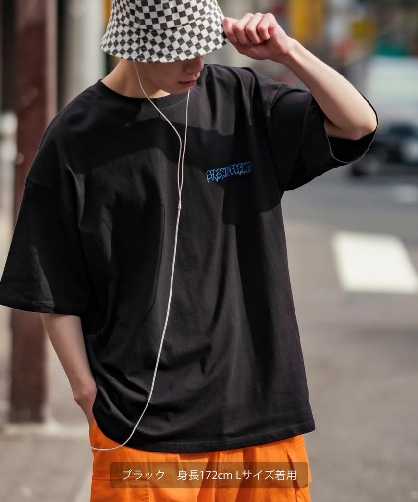 [IMPROVES] [SIDEWAYSTANCE] Short Sleeve Drip Logo Print T-Shirt