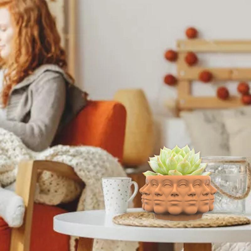 Succulents Flower Pot Resin Silicone Mold Suitable for Diy Garden Concrete Flower Pot Candle Holder Crafts Home Decor