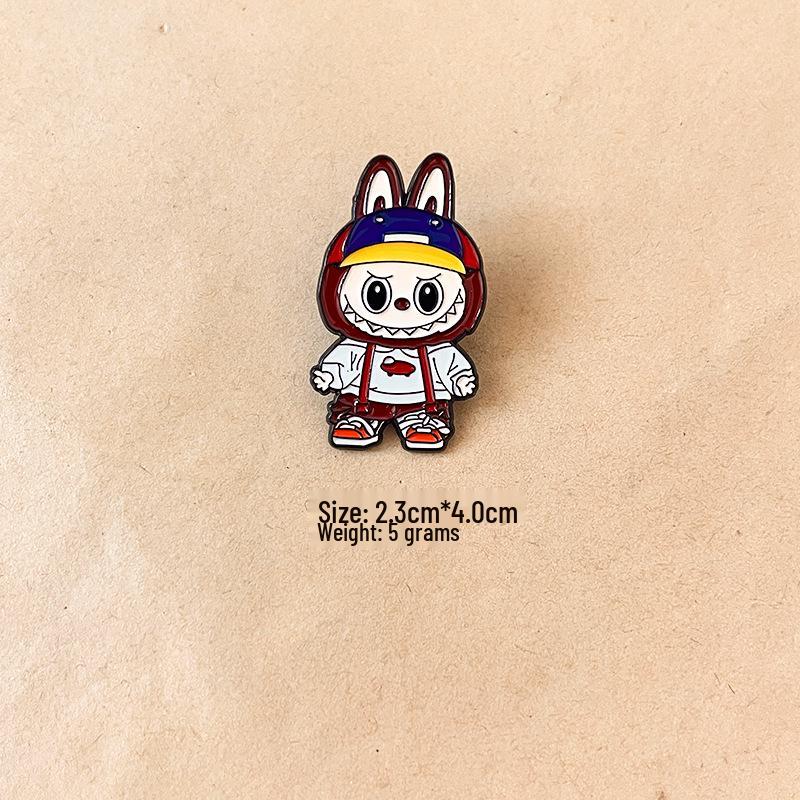 Cute Nordic Elf Labubu Brooch - Cartoon Metal Badge for Clothes & Bags