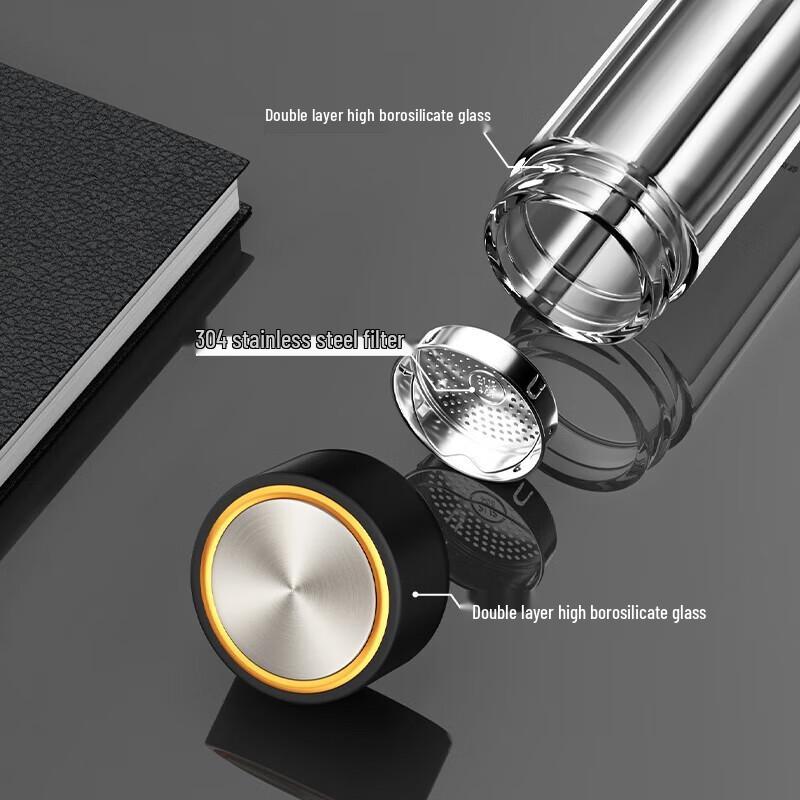 Fuguan Double-Layer Insulated Glass Water Bottle