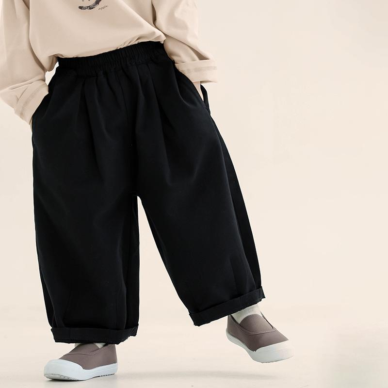 Kids Boys Loose Casual Solid Cotton Long Pants Spring Autumn 90cm