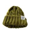 Hat Women's Coarse Knitted Wool Hat Autumn and Winter Versatile Big Head Circumference Green Loose Tide Shows Small Face