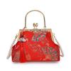 Bolso de mano estilo antiguo envuelto en conchas con asa de metal, Bolso bandolera con cuentas