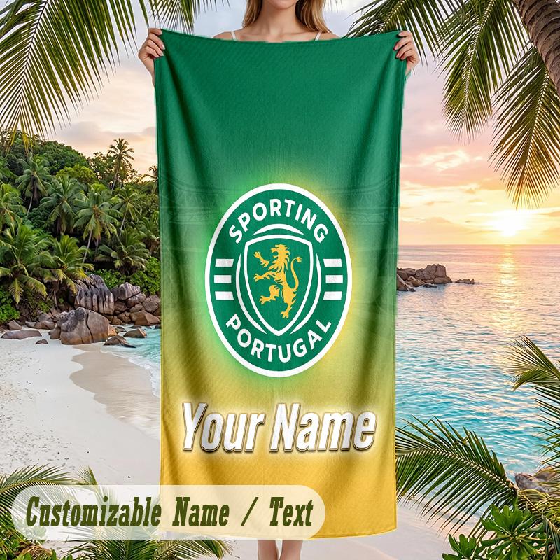 Beach Towel Sporting CP Print Custom Name Text Soft Towel for Swimming Pool