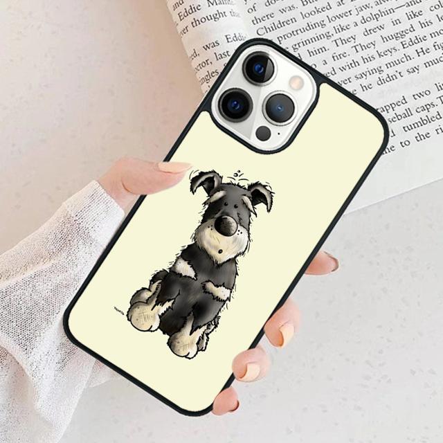 Cartoon Schnauzer Dog Phone Case Cover For iPhone 17 Air 15 16 11 13 14 Pro Max 12 Plus Max Fundas