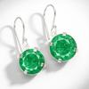 Round Shape Emerald Gemstone Earrings Natural 62 Ct Certified 925Sterling Silver AI-138-NS