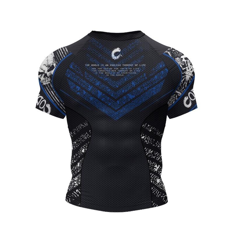 Heißer Verkauf 3D-bedruckter MMA BJJ Rash Guard Kompressionsshirt für Grappling Wrestling Tägliche MMA BJJ No-Gi Fitness-T-Shirts