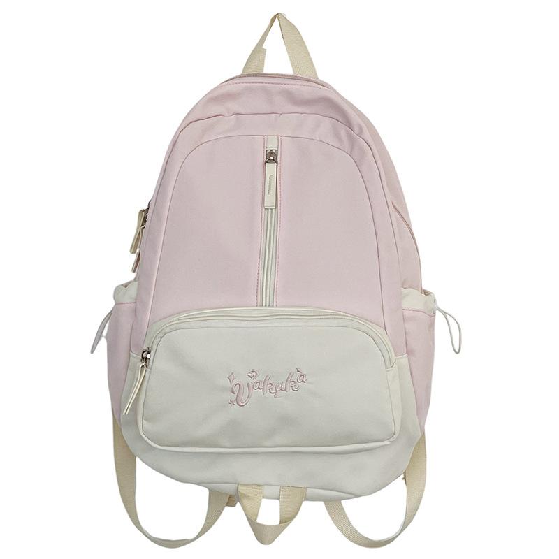 

Рюкзак в студенческом стиле, легкий, большой вместимости, школьный рюкзак для студентов, женский контрастный цвет, дорожный рюкзак для компьютера розовый