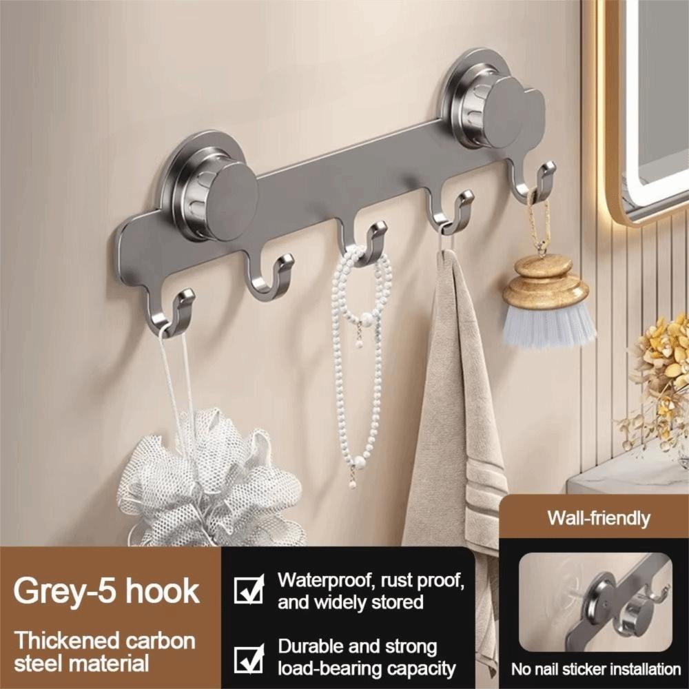 Waterproof Suction Door Cup Hook 5/6/7/8-Hook Hanging Coat Rack Bathroom Towel Holder Living Room