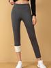 Plus Size Lamb Wool Pocket Leggings - Velvet Lined, Slim-Fit, Mid-Waist Warm Cuffed Pants