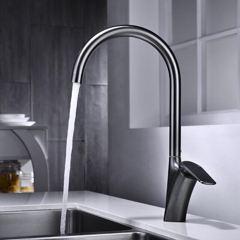 TLXT Swivel Spout Kitchen Faucet, Hot & Cold
