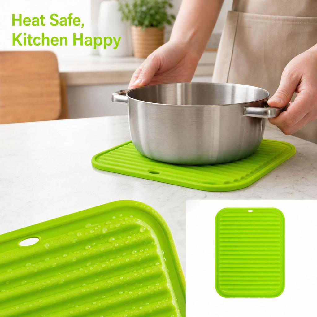 Silicone Dish Drying for Kitchen Counter, Heat Drainage Table