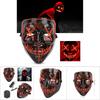 Halloween Scary LED Light Up Glow Mask Costume for Party Prop Show Decor(red)