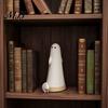 Matte White Resin Ghost Ornament Dog Statue, Cute Walking Figurine, Spooky Funny Figurine Halloween Decoration for Tabletop Mantel Shelf Holiday Party