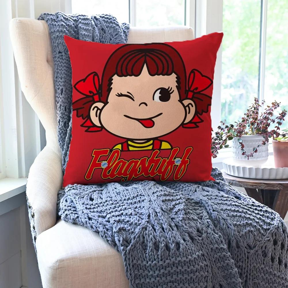 Classic Mascot P-Peko Animation Pillow Case Square Pillow Bedroom Sofa Leisure Comfort Cushion Living Room Home Decoration 40X40