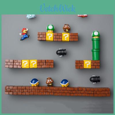 3d Super Mario Refrigerator Stickers For Diy Home Decoration