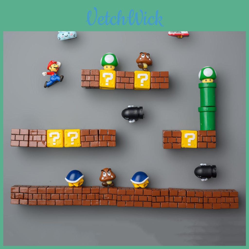 3d Super Mario Refrigerator Stickers For Diy Home Decoration