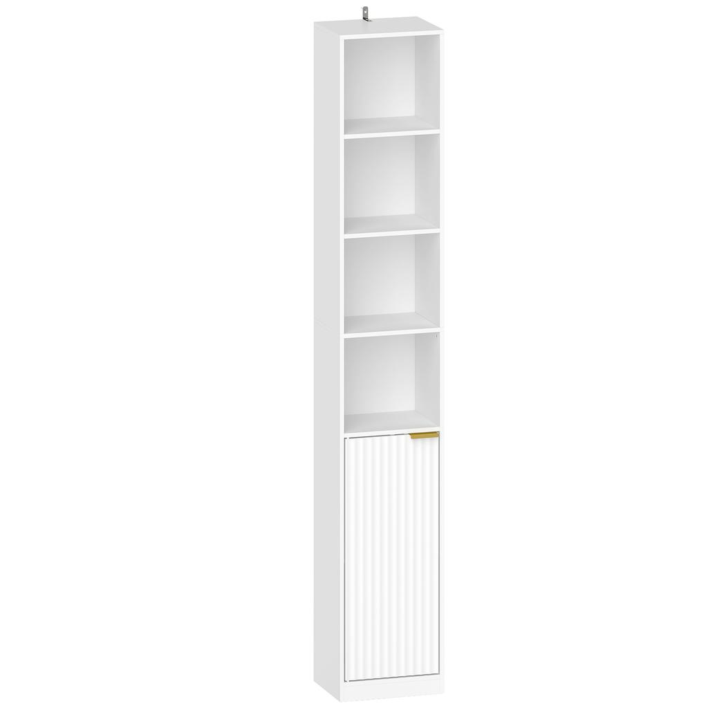 Bookshelf, 6-Tier Shelving Unit, 30 x 24 x 182 cm, Cabinet, Adjustable Shelf, White