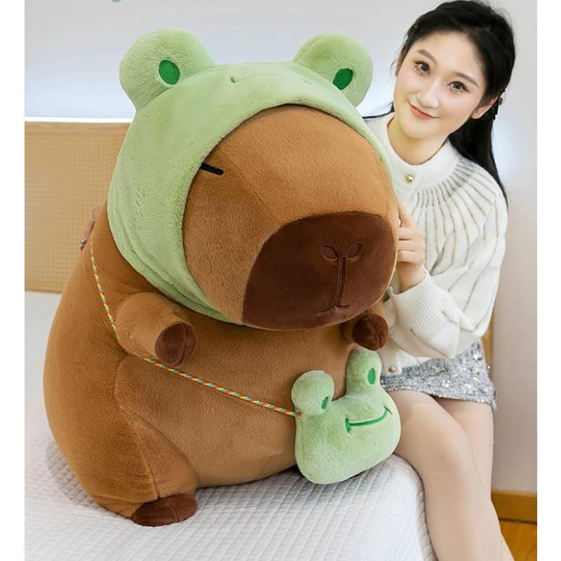 Dinosaur Hat Frog Capybara Plush Toy Animal Stuffed Doll Decoration Gift Kids