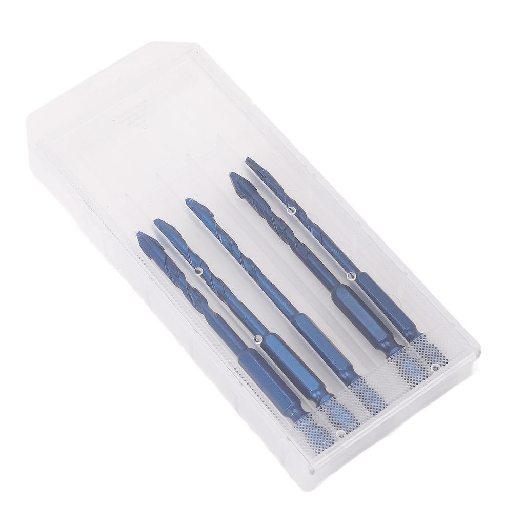 5 Pcs Eccentric Drill Bit 6mm Drilling 14in Hex Shank Tungsten Steel Crooked Drill Bit for Masonry