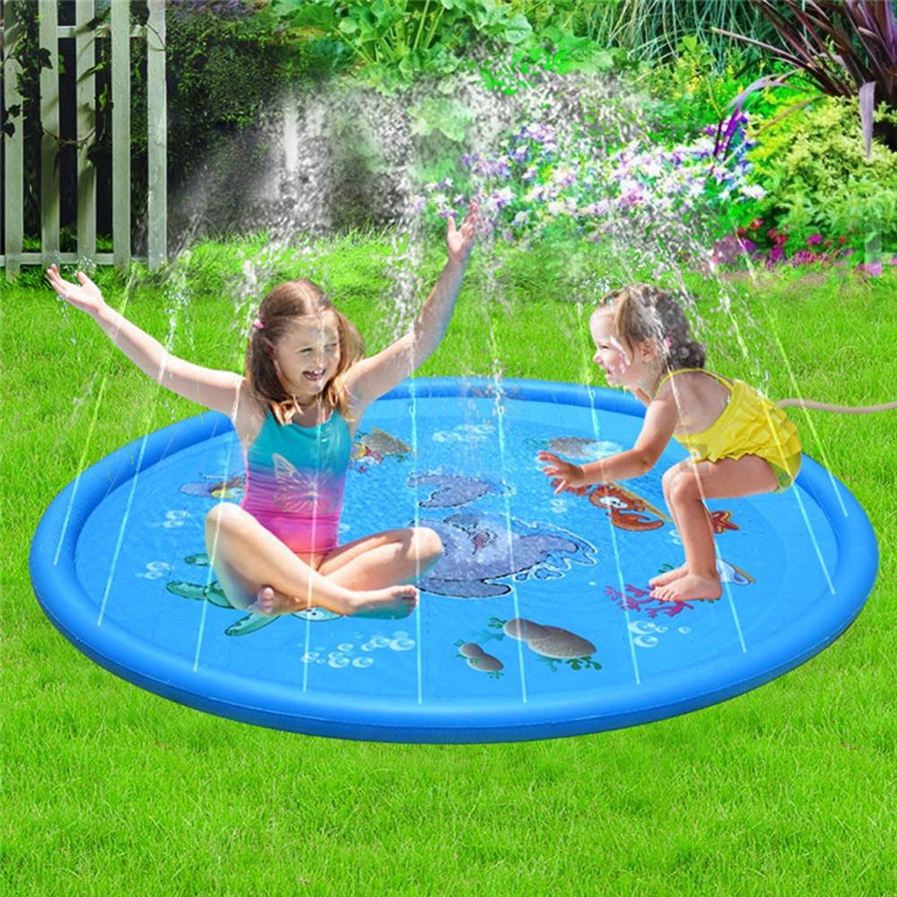 Sprinkler Splash Pad, 68inch Water Splash Play Mat Toddler Water Toys Outdoor Fountain Play Mat for Boy Girl Kids Outdoor Party