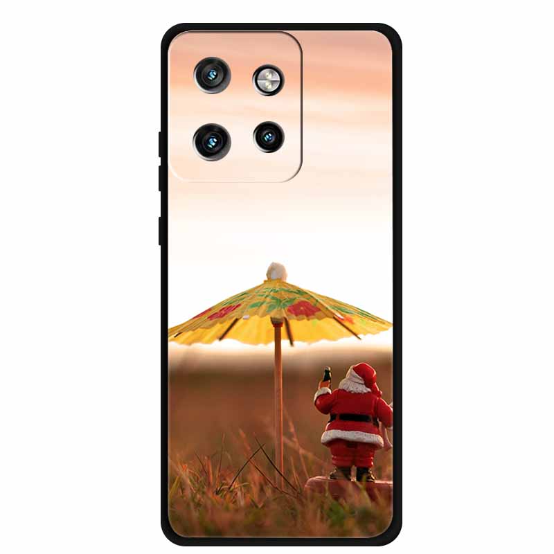 Christmas Cover For Motorola Moto G75 5G Black Silicone Cases TPU Santa Claus Christmas Tree Cover Deer For Moto G75 5G TPU case