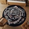 1pc Rose Pattern Round Chair Mat Office Area Rug - Non-Slip, Floor Mat for Office, Bedroom, and Indoor Decor P127118