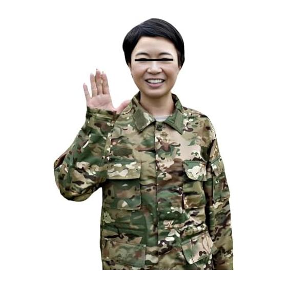 [ZERONOWA] Camouflage Uniform, Combat Uniform, Self-Defense Force Uniform, Top and Bottom Set, Wig Included, Army Clothes, Halloween Cosplay